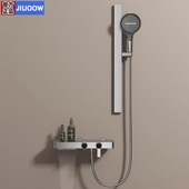 全铜简易分体淋浴花洒套装 浴室龙头卫生间淋雨花洒头增压大置物面