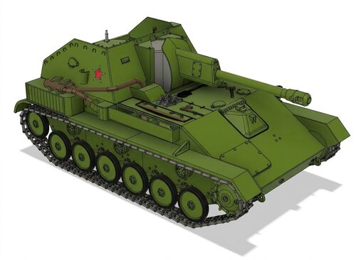 苏联 SU-76M自行火炮 1/10超大比例可改遥控RC模型军事模型推推乐
