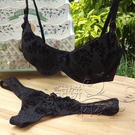 亏清14任2件包邮欧美胸罩带胸垫插片薄款文胸女士内衣套装T裤80C