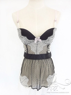 满80包邮 欧美维家夏季性感睡衣诱惑吊带睡裙 蕾丝透明女士家居服