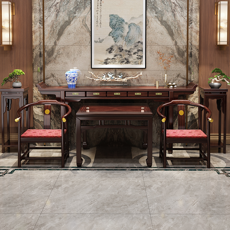 新中式实木神台八仙桌条案中堂