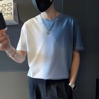 2026春夏秋白色叠穿宽松百搭ins圆领短袖内搭打底衫t恤上衣男新款