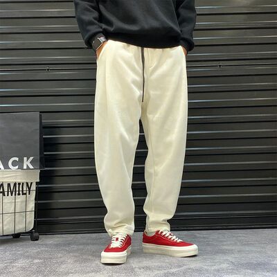 新款男士卫裤纯色卫裤抽绳男生卫裤休闲百搭裤子休闲男针织哈伦裤