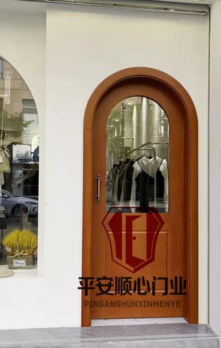 简约复古实木玻璃烤漆卧室门