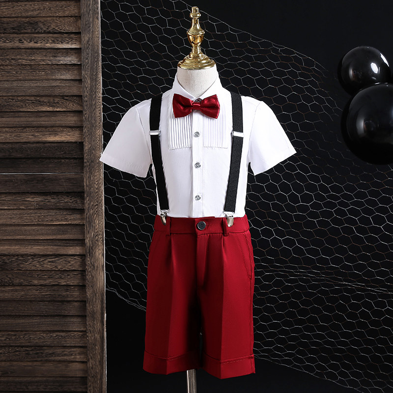 男童礼服夏季花童婚礼帅气儿童小西装男孩钢琴演出服小主持人服装