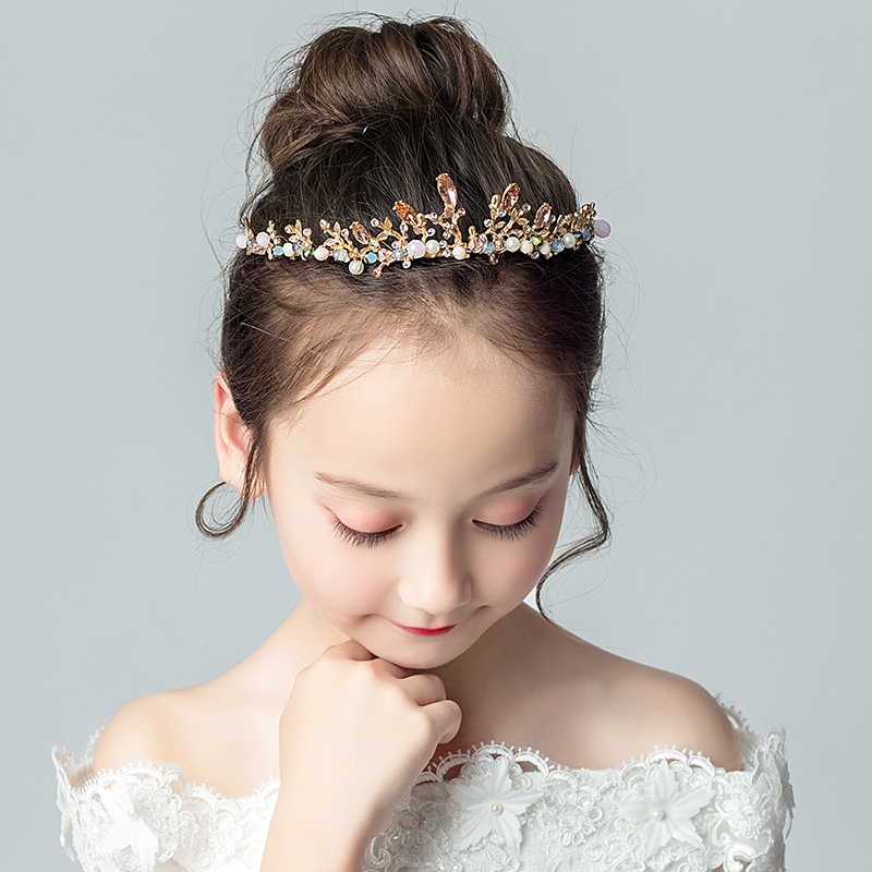 女童皇冠头饰公主礼服配饰儿童王冠发箍小孩发夹发饰六一表演饰品