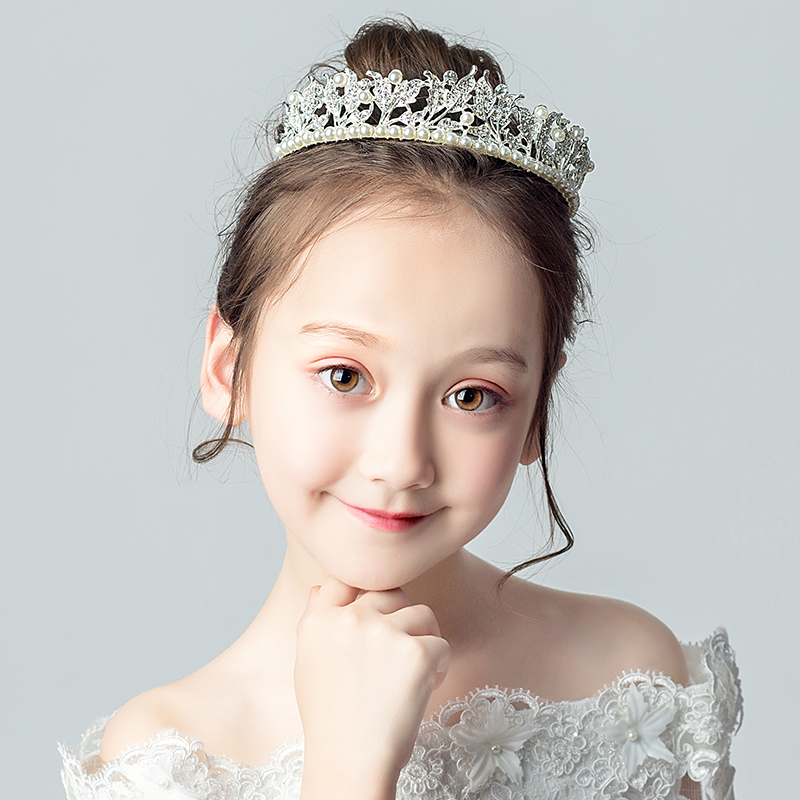 女童皇冠头饰公主水晶王冠韩式生日儿童发饰六一表演女孩头发饰品
