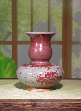 钧瓷炭烧手工花瓶 居家花器摆件中式简约风窑变陶瓷【一物一图】
