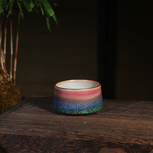 任晓飞炭烧主人杯 神垕手工钧瓷茶杯原矿养生品茗杯山水釉礼盒装