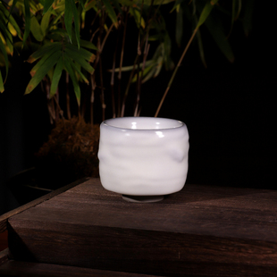 钧官瓷主人杯 神垕付向阳手工羊脂玉原矿茶具茶杯中式简约风礼盒