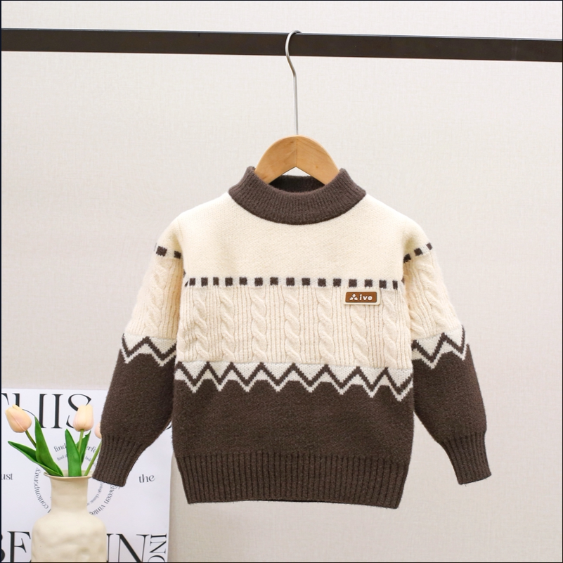 男童毛衣秋冬装儿童帅气针织衫休闲2025新款宝宝打底毛线衣套头衫