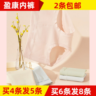 盈康女士6252内裤紫杉醇底档60支长绒棉中大版内裤纯棉中腰妈妈裤