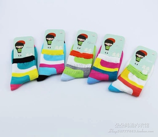 随逸女袜子纯棉袜透气女袜短袜秋冬款 6072 中筒袜女棉袜卡通棉袜