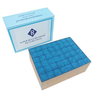 BLUE DIAMOND超级蓝钻台球巧克粉黑八台球枪粉油性皮头擦粉144颗