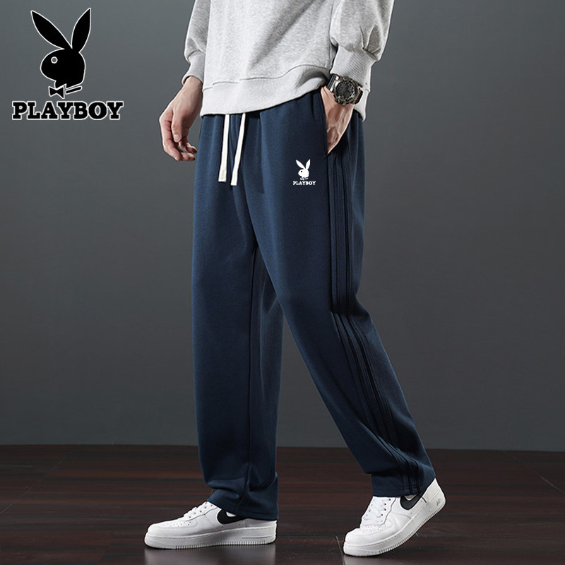 花花公子秋冬新款男士长裤宽松垂感直筒休闲裤潮流卫裤男生运动裤