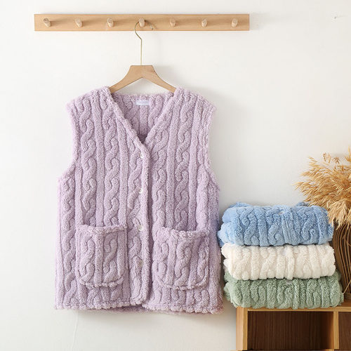 纽扣款V领加厚马甲坎肩保暖背心