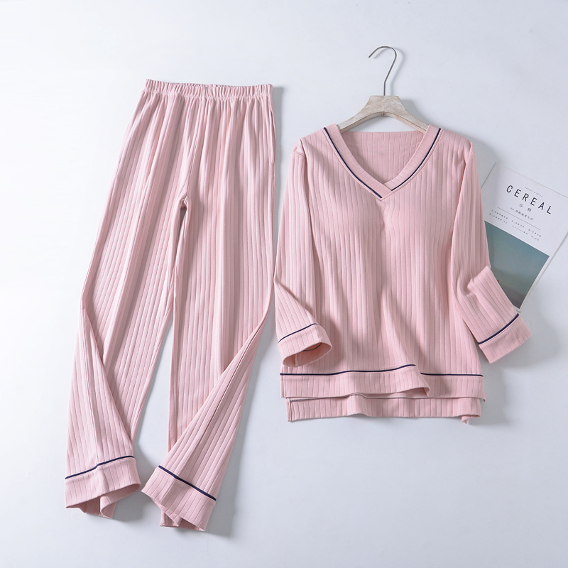 纯棉带胸垫家居服女士套装