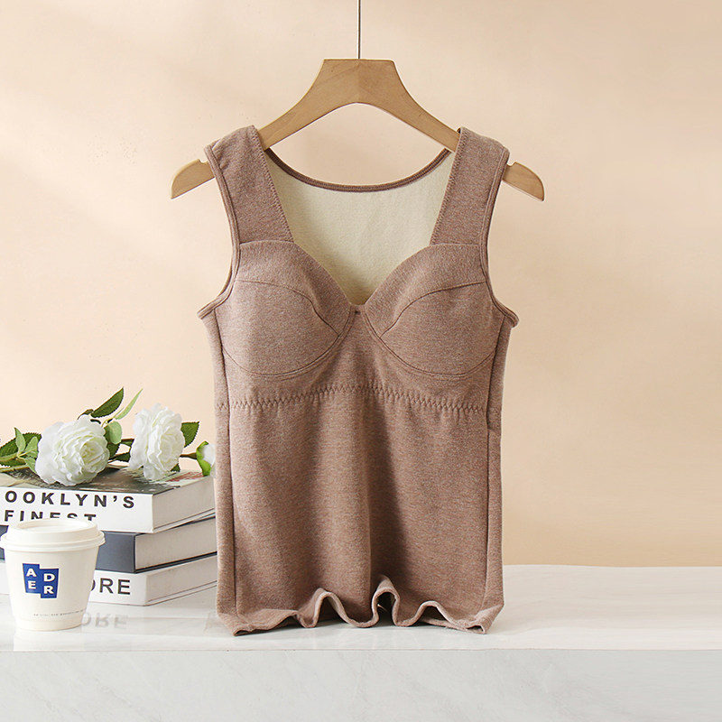 保暖背心女德绒加厚带胸垫一体式内衣秋冬季发热打底上衣打底衫,女士内衣/男士内衣/家居服,保暖背心,淘宝优惠券,粉丝福利购,淘宝优惠卷