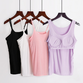内衣外穿夏季 bra大码 免穿文胸罩杯一体式 莫代尔吊带背心女带胸垫