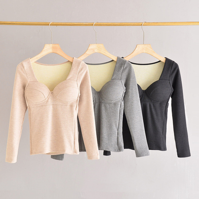 大领带胸垫双面德绒保暖内衣长袖