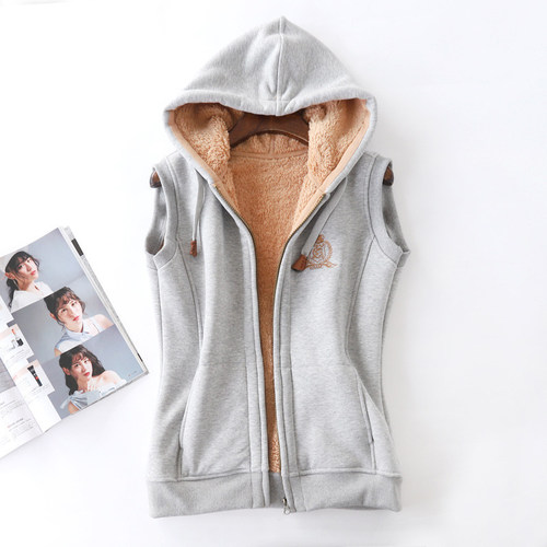 男女加绒加厚情侣休闲风保暖背心