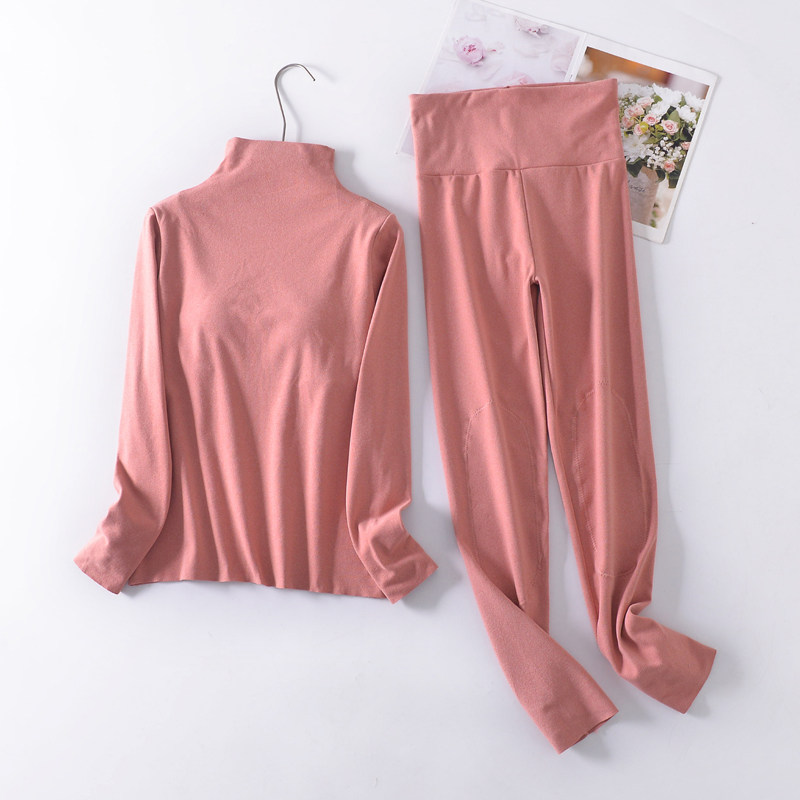 冬女士纯色双面德绒加绒带胸垫半高领长袖打底衫秋衣秋裤两件套装,女士内衣/男士内衣/家居服,保暖套装,淘宝优惠券,粉丝福利购,淘宝优惠卷