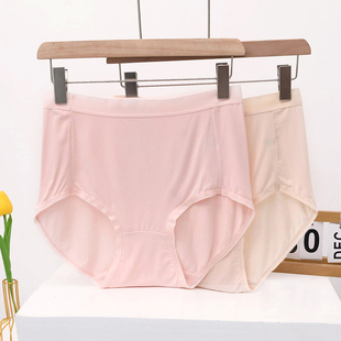 莫代尔棉夏季 内裤 纯色简约青中年中高腰一片式 三角裤 大码 女士薄款