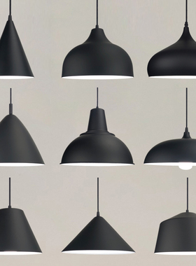 现代简约复古工业风餐厅灯专用吧台奶茶店火锅店黑色餐饮店小吊灯