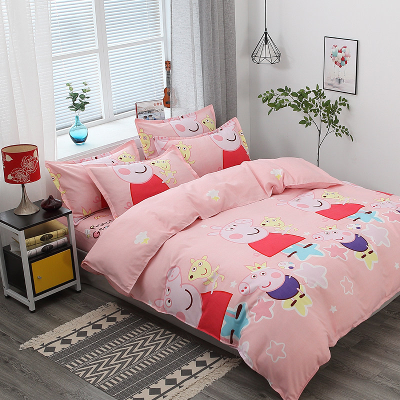 Quilt cover Four piece suit Single Quilt cover Cartoon sheet 1.5 Double Brushed Sheet 1.8 Spring and summer student dormitoryin the Bedclothes , Quilt  category - from Buy2taobao.com to provide professional Taobao agent buy service