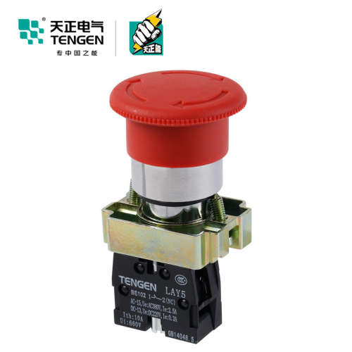 天正 LAY5-BS545 BS542急停按钮NP2金属自锁蘑菇头紧急停止开关