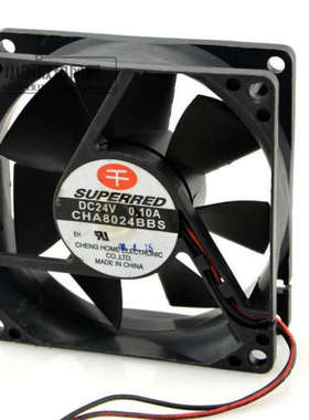 千红 SUPERRED CHA8024BBS 24V 0.10A 8CM 8025 2线 机箱散热风扇