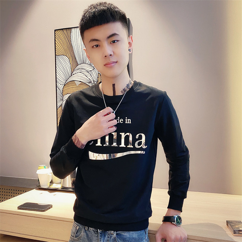 黑首D301-WY27-P55控78秋季新款男士卫衣百搭修身社会小伙上衣男，男装卫衣，星座309A