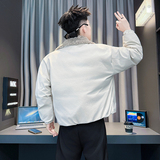 黑首F48-P138-控198抖音直播主风男士立领加厚流行百搭棉衣外套男，男装棉衣，星座309A