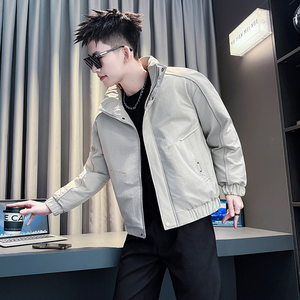 黑首F39-P138-控178抖音直播主风男士立领加厚流行百搭棉衣外套男图片