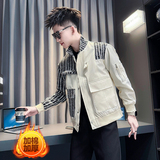 黑首JK127-P98-加棉108控138抖音店主风潮流夹克男士外套社会小伙，男装夹克，星座309A