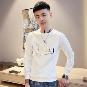 黑首D301-WY27-P55控78秋季新款男士卫衣韩版修身社会小伙上衣男图片