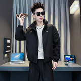 黑首F46-P138-控198抖音直播主风男士立领加厚流行百搭棉衣外套男，男装棉衣，星座309A