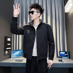 黑首F42-P138-控198抖音直播主风男士立领加厚流行百搭棉衣外套男图片
