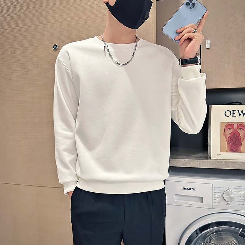 黑首D301-WY162P48控68抖音直播店主风秋冬新款纯色圆领男士卫衣,男装卫衣,星座309A