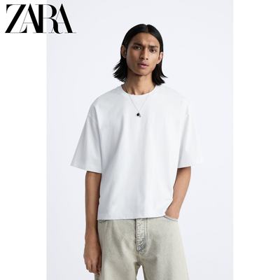 ZARA24春季新品 男装 纯色休闲boxy fit圆领短袖T恤 0679411 251