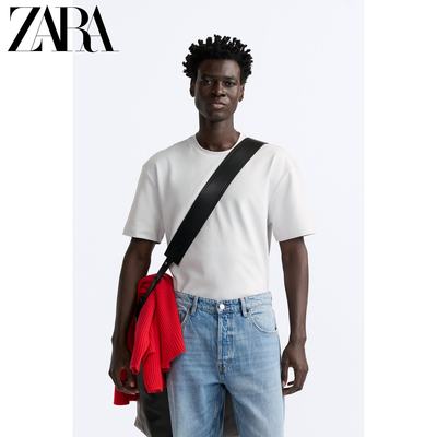 ZARA24春季新品 男装 美式休闲boxy fit圆领短袖T恤 5584441 804