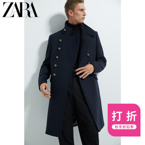 699元包邮  ZARA   05802668401   秋冬双排扣羊毛加绒毛呢大衣外套