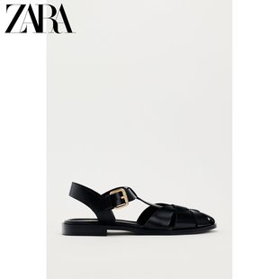 交叉带脚背包带式 平底休闲凉鞋 新品 2568310 800 女鞋 ZARA春季