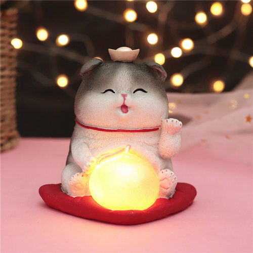 创意可爱招财猫元宝小夜灯桌面