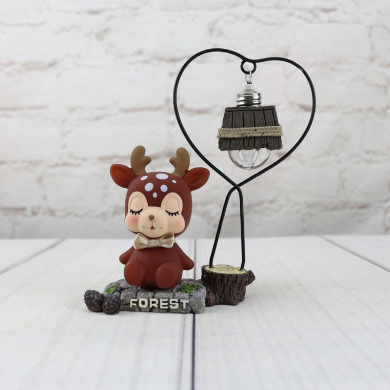 创意家居装饰品情侣梅花鹿小夜灯工艺品客厅摆件卧室现代简约礼物