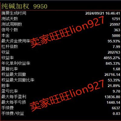 期货全自动交易量化模型AI指标代码策略文华软件程序化交易高收益