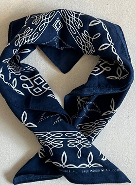 OK!STYLE| Pattern Square Scarf图腾印花方巾Vintage indigo领巾