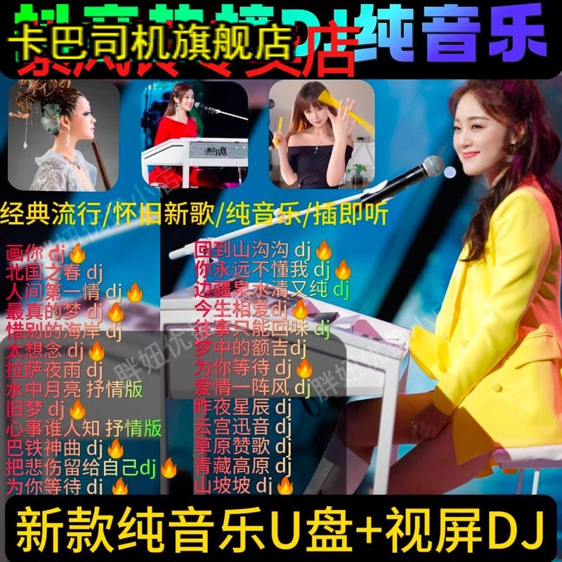 汽车载U盘电子琴dj重低音流行歌曲轻纯音乐无损高音质usb车用优盘