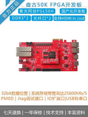 [紫光同创PGL50H]盘古50K开发板 国产化FPGA主板 集创赛定制 光纤