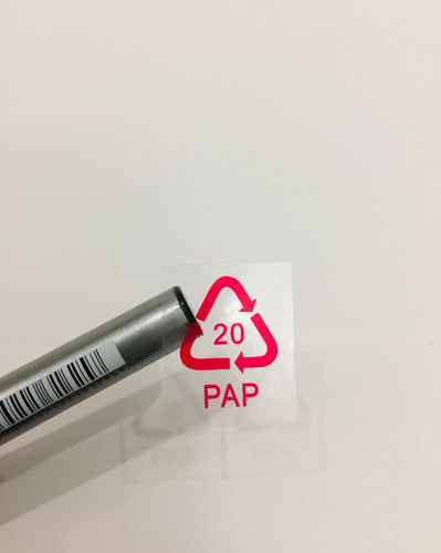 出口纸质包装盒用红色20PAP环保标贴20可回收标识贴(1000个/30元)